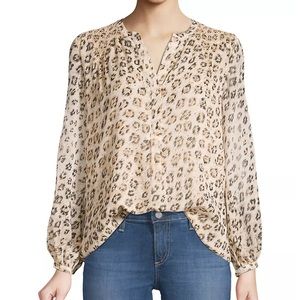 [JOIE] Cordell Smocked Leopard Blouse